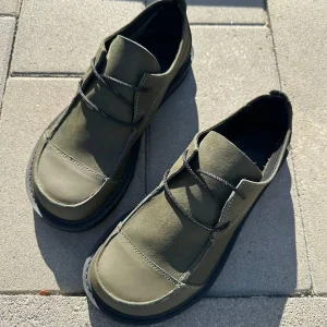 Handmade Women Suede Shoes Wide Toe Box Leather